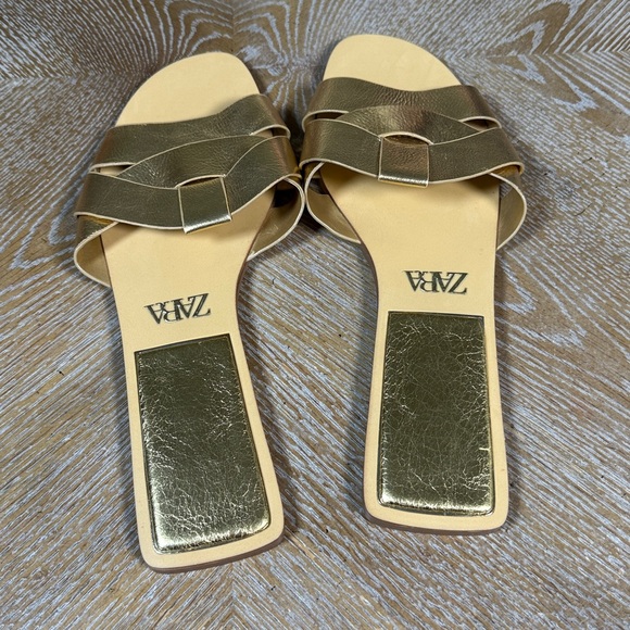 ZARA Metallic Gold Women's Sandals 40 - Picture 9 of 13